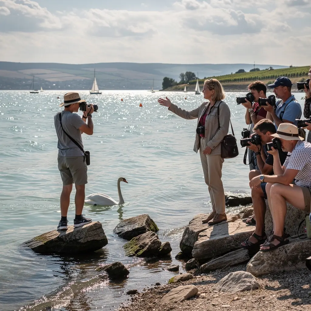 A tengerfenék élővilágát bemutató részletes makrófelvétel, amely különböző algák és kis állatok sokaságát tartalmazza.