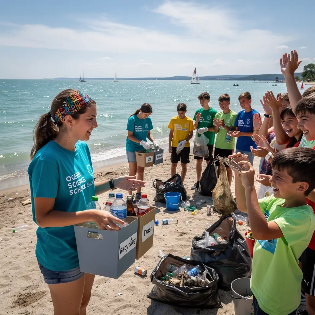 A tengerfenék élővilágát bemutató részletes makrófelvétel, amely különböző algák és kis állatok sokaságát tartalmazza.
